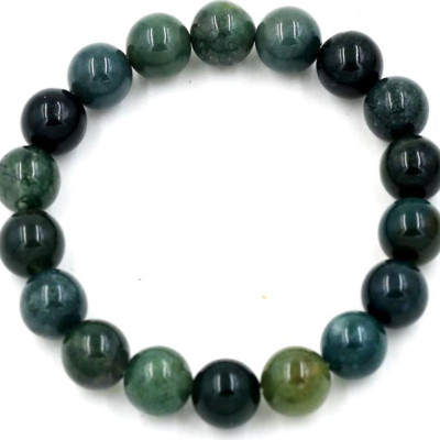 Vòng tay chuỗi hạt cẩm thạch xanh đậm 12 ly 18 hạt