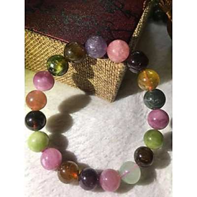 VÒNG TAY PHONG THỦY ĐÁ TOURMALINE ĐÁ SẮC SIZE 11LY CHỊ EM NỮ THÍCH ĐEO HẠT LỚN XÍU NÈ HỢP NỮ TẤT CẢ CÁC MỆNH ĐÁ THIÊN NHIÊN LOẠI ĐẸP BÓNG 