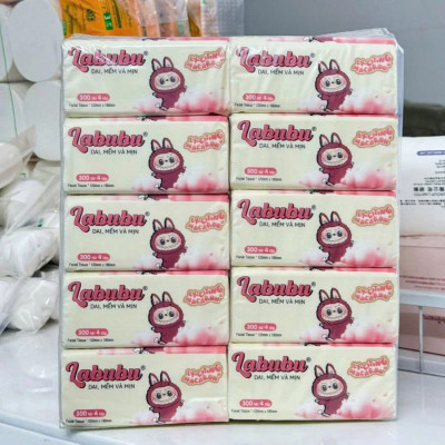 Combo 10 bịch giấy ăn Labubu  loại 1 - 300 tờ  - 4 lớp / 1 gói siêu mềm mại siêu dai ,  thiết kế nhỏ gọn , có thể mang theo  an toàn và tiện lợi
