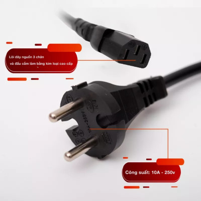 Dây Nguồn Đa Năng Chuyên Dùng Cho Máy Tính, Nồi Cơm Điện, Ấm Nước, Nồi Lẩu, An toàn, Tiện Dụng, Trong Gia Đình TakyHome 8602