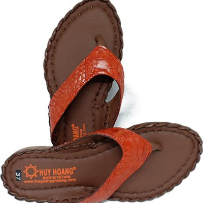 Dép nữ Huy Hoàng da cá sấu màu đỏ tươi HT7244