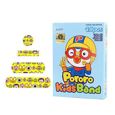 Hộp 20 miếng Băng y tế urgo hoạt hình dễ thương Pororo Kids Bandage Hàn Quốc