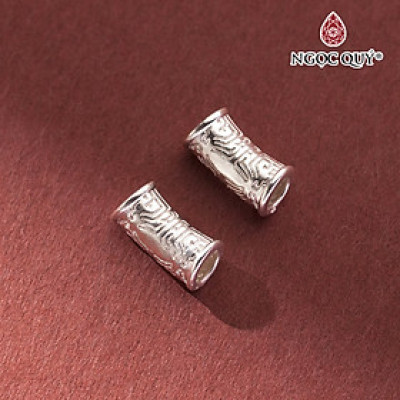 Charm bạc ống xỏ ngang họa tiết - Ngọc Quý Gemstones