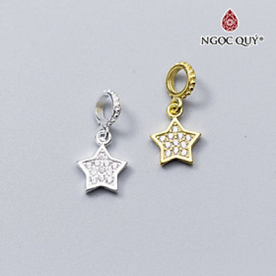 Charm bạc  treo hình ngôi sao đính đá - Ngọc Quý Gemstones