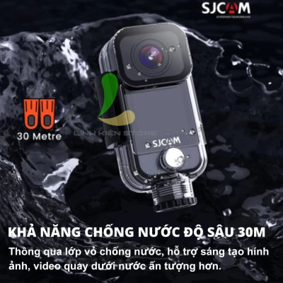 Camera hành trình SJCAM C300 Pocket 4K 30FPS WiFi 5GHz/2.4GHz - Máy quay hành động màn hình cảm ứng, kháng nước 30M - Hàng nhập khẩu