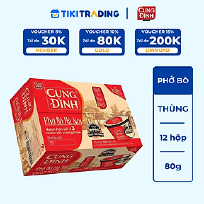 Thùng 12 Hộp Phở Bò Hà Nội Cung Đình