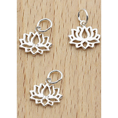 Combo 3 cái charm bạc hình hoa sen treo - Ngọc Quý Gemstones