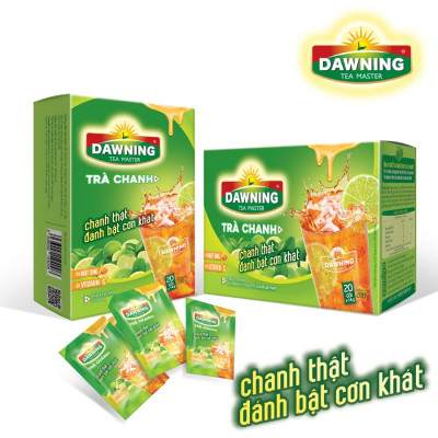Combo 5 hộp Trà chanh hòa tan DAWNING từ bột chanh nguyên chất và mật ong giúp giải khát 280g/hộp (hộp 20 gói)