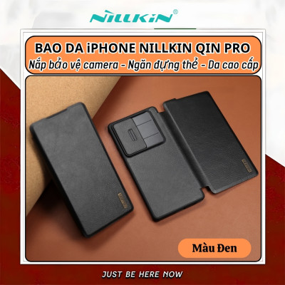 Bao da chống sốc ngăn đựng thẻ card cho Samsung Galaxy S25 Ultra / S25 Plus hiệu Nillkin Qin Pro - Da PU cao cấp, Viền TPU, sang trong, nắp trượt bảo vệ camera - Hàng nhập khẩu