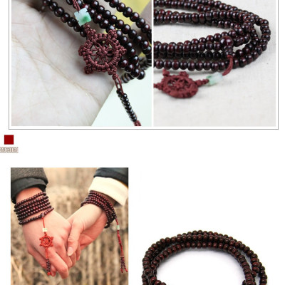 Vòng tay 108 hạt giả gỗ thời trang siêu đẹp, may mắn phong thủy bình an cho cả nam và nữ