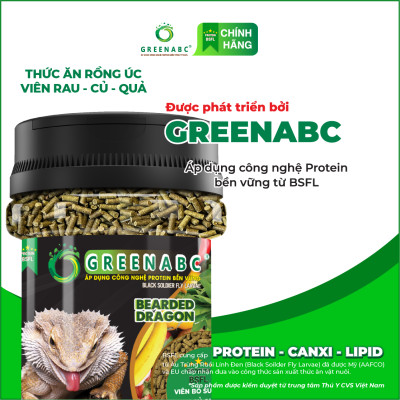 Thức ăn bò sát Rồng Úc viên RAU CỦ QUẢ GREENABC - Bổ sung đầy đủ dinh dưỡng từ thực vật - Hộp 60g