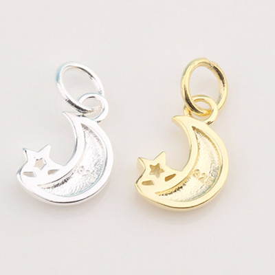 Combo 2 cái charm bạc hình mặt trăng treo - Ngọc Quý Gemstones