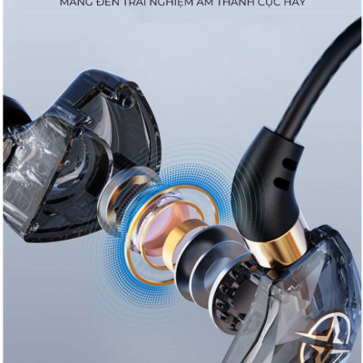 Tai nghe super bass kèm mic livestream RIBI KT02 - Thiết kế đeo vòng qua tai - Phù hợp nghe nhạc, chơi game, ghi âm, học online - Hàng chính hãng