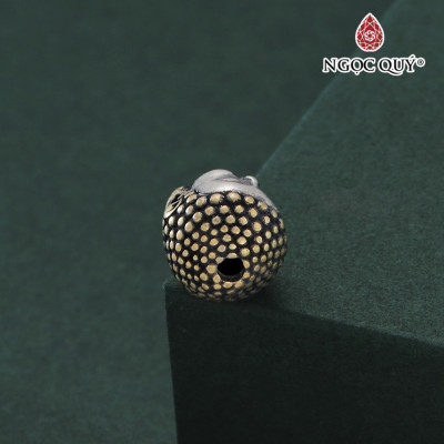 Charm bạc đầu Phật xỏ ngang  - Ngọc Quý Gemstones