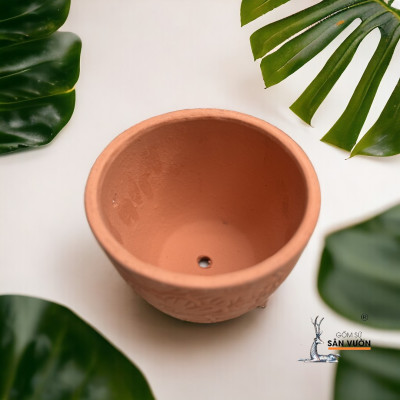Chậu Gốm Hình Vót Vân Hoa Mặt Trời  D16cm X H16cm