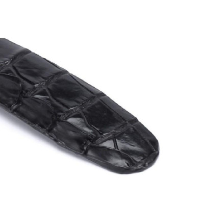 HC4842 - Dây nịt nam da cá sấu Huy Hoàng nguyên con 3,5P đầu kim màu đen