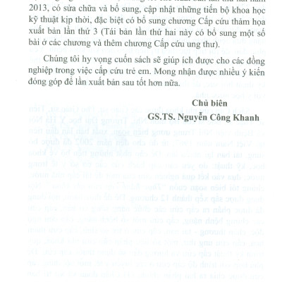 Thực Hành Cấp Cứu Nhi Khoa (Tái bản lần thứ hai, có sửa chữa và bổ sung) - GS.TS. Nguyễn Công Khanh, GS.TSKH, Lê Nam Trà đồng chủ biên