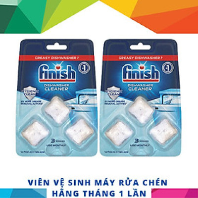 [Hỏa Tốc] COMBO 2 Vỉ viên vệ sinh bảo trì máy rửa chén Finish (EU-Đức) – (Gồm 6 viên - Khuyên dùng 1 tháng 1 lần/viên).