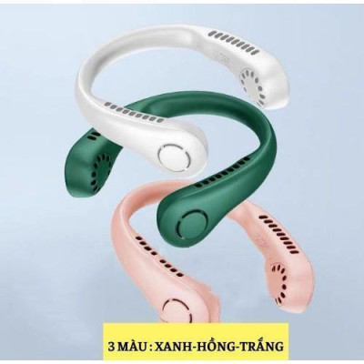 Quạt Mini Đeo Cổ Thông Minh Tích Điện 4000mAh, 3 Cấp Độ Gió Không Cánh