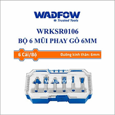 [CHÍNH HÃNG] Bộ 6 mũi phay gỗ 6mm WADFOW WRKSR0106