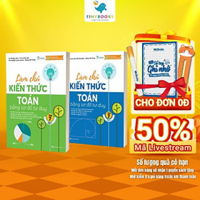 Sách - Tham khảo Lớp 7 - Combo Làm chủ kiến thức Toán bằng sơ đồ tư duy Lớp 7 (Tập 1+ Tập 2) - TKBooks