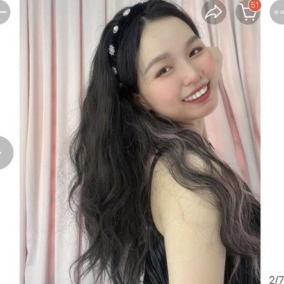 cài băng đô tóc giả xù line có thể tháo rời cao cấp light đủ màu