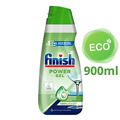 Gel rửa chén bát hữu cơ Finish ECO 0% All in one 0% 900ml- Không photphat, không chất tạo màu, không hương liệu.