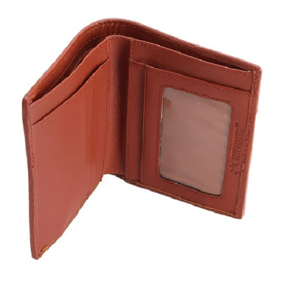 HJ2238 - Bóp nam Huy Hoàng da cá sấu nguyên con kiểu đứng màu vàng