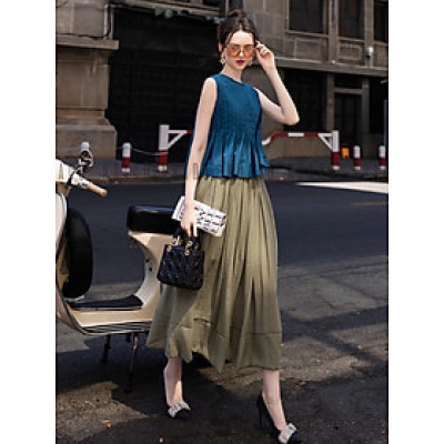 Chân váy xanh rêu NGADO