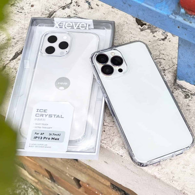 Ốp lưng giảm sốc chống va đập chống ố vàng cho iPhone 15 Pro Max / 15 Pro / 15 Plus / iP 15 hiệu X-level ICE Crystal trang bị đệm khí ẩn bốn góc, Mặt lưng PC chống ố vàng - Hàng nhập khẩu