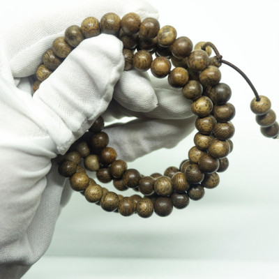 Vòng Tay Trầm Hương 108 Hạt (Nam) Từ Trầm Tốc Lào Tự Nhiên