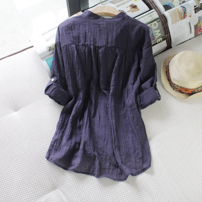 Áo sơ mi nữ dáng xuông cổ V, chất vải đũi mềm ,thoáng mát thời trang hè nữ Sm172