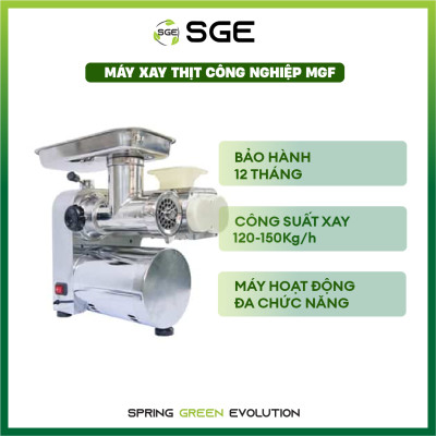 Máy Xay Thịt Công Nghiệp MGF. Xay, Cắt Đa Năng Cùng Lúc Với Nhiều Loại Đầu Cắt Thay Thế. Sử Dụng Đa Chế Độ. Tiết Kiệm Điện, Dùng 24/7, Tốc Độ Xay Cắt Nhanh. Hàng Nhập Khẩu Chính Hãng SGE Thái Lan