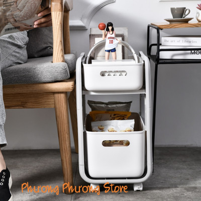 TỦ KỆ ĐỂ ĐỒ HÀN QUỐC ĐA NĂNG CÓ BÁNH XE NGĂN KÉO TRƯỢT CAO CẤP