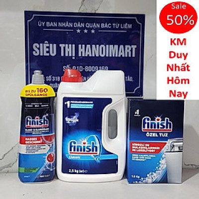 Combo bột finish 2,5kg +muối finish 1,2kg + bóng Alio 1000 ml