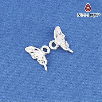 Charm bạc bộ cánh bướm xỏ ngang (1 Cặp) - Ngọc Quý Gemstones