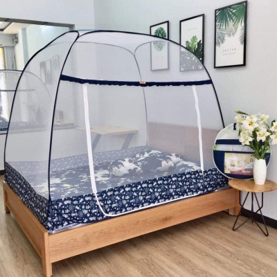 Màn chụp , Mùng chụp đỉnh rộng cao cấp Mộc Miên - Mẫu Xanh Xám Phi Hành Gia 2 cửa ( Hà Nội )