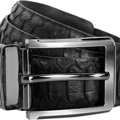 Thắt Lưng Nam Da Trăn VIP Bản Lớn Đầu Kim Huy Hoàng HT4337 - Đen