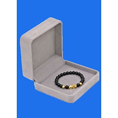 Chuỗi đeo tay Thạch Anh Đen 6 ly - cẩn Tỳ Hưu Phong Thủy inox vàng VTAETHHBV6 - hợp mệnh Mộc, mệnh Thủy