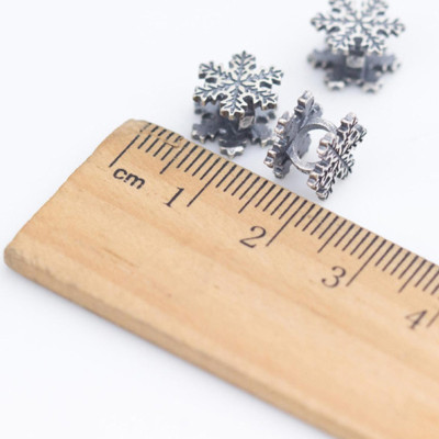 Combo 2 charm bạc hình hoa tuyết xỏ ngang - Ngọc Quý Gemstones