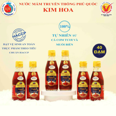 Nước Mắm Cốt Kim Hoa Phú Quốc 40 độ đạm Hộp 180ml - Hộp 6 chai - mỗi chai 180ml