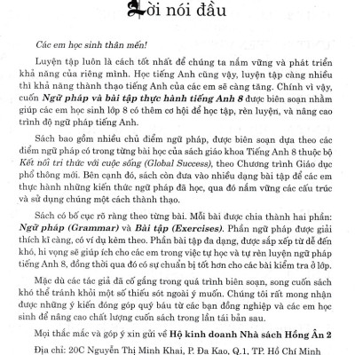 Ngữ Pháp Và Bài Tập Thực Hành Tiếng Anh 8 (Biên Soạn Theo Global Success - SGK Kết Nối)_HA