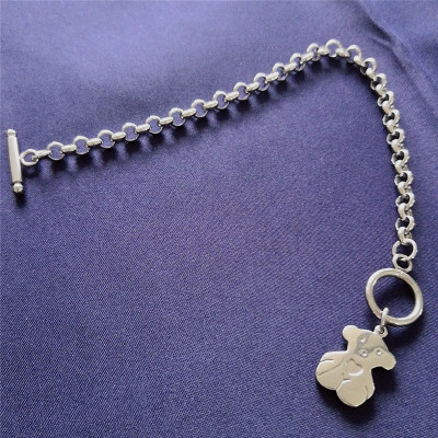 Vòng tay titan hợp kim thép khoá OT basic hình gấu độc đáo quà tặng ý nghĩa