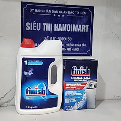 Combo Bột rửa bát Finish 2.5kg + Muối Finish 1.2kg Dành cho máy rửa chén 7 - 8 - 9 - 10 - 12 - 13 - 14 - 15 - 16 bộ mới nhất