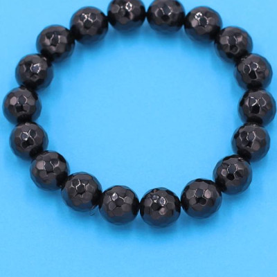 Vòng tay chuỗi hạt - đá thạch anh đen cắt giác 10 ly 18 hạt - hợp mệnh Thủy, mệnh Mộc