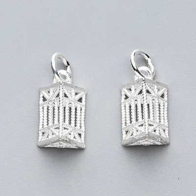 Combo 3 cái charm bạc lồng đèn 3 cạnh treo - Ngọc Quý Gemstones