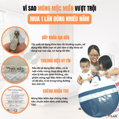 Màn chụp , Mùng chụp tự bung cao cấp Mộc Miên Đỉnh Chóp - Màn F1 - Kích thước 1,8mx2m ( hình thật )