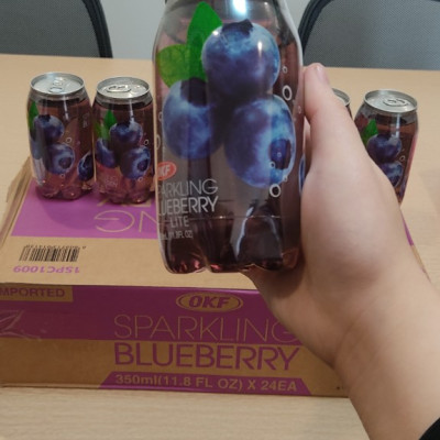 Nước ngọt có ga vị việt quất (NƯỚC VIỆT QUẤT CÓ GA) OKF Hàn Quốc x 6 lon 350ml