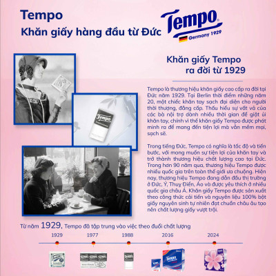 [LỐC 4 GÓI] Khăn Giấy Rút Cao cấp Tempo Hương Sakura - 4 Lớp Bền Dai, An Toàn Cho Da - Thương Hiệu Đức (Lốc 4 Gói)
