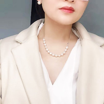 Dây chuyền vòng cổ mix hạt châu bất đối xứng nhiều kiểu đeo cá tính thanh lịch